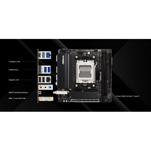 Материнська плата AsRock A620AI WiFi (sAM5, AMD A620A) купити в Україні: Київ, Львів, Хмельницький, Тернопіль, Івано-Франківськ | Перевірка сумісності, низька ціна, відгуки, характеристики від TELEMART фото