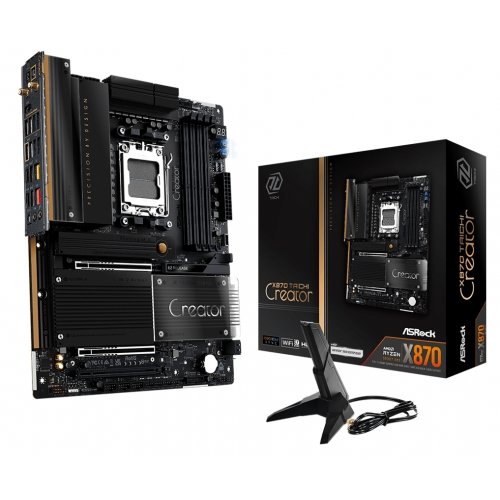 Материнская плата AsRock X870 Taichi Creator (sAM5, AMD X870) купить в Украине: Киев, Днепр, Харьков, Одесса  | Проверка совместимости, низкая цена, отзывы, характеристики от TELEMART фото