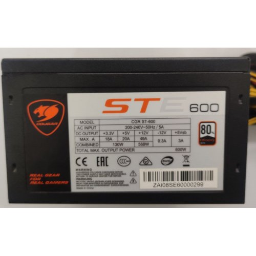 Блок питания Cougar XTC 600 600W (XTC600) (Восстановлено продавцом, 837575) купить в Украине: Киев, Днепр, Харьков, Одесса  | Проверка совместимости, низкая цена, отзывы, характеристики от TELEMART фото