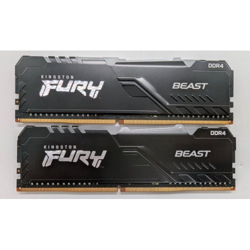 Озп Kingston DDR4 16GB (2x8GB) 3200Mhz FURY Beast RGB Black (KF432C16BBAK2/16) (Відновлено продавцем, 837623) купити в Україні: Київ, Львів, Хмельницький, Тернопіль, Івано-Франківськ | Перевірка сумісності, низька ціна, відгуки, характеристики від TELEMART фото