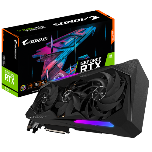 Відеокарта Gigabyte GeForce RTX 3070 Ti AORUS MASTER 8192MB (GV-N307TAORUS M-8GD) (Відновлено продавцем, 837642) купити в Україні: Київ, Львів, Хмельницький, Тернопіль, Івано-Франківськ | Перевірка сумісності, низька ціна, відгуки, характеристики від TELEMART фото