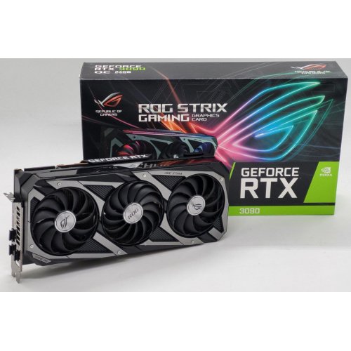 Відеокарта Asus ROG GeForce RTX 3090 STRIX OC 24576MB (ROG-STRIX-RTX3090-O24G-GAMING) (Відновлено продавцем, 837654) купити в Україні: Київ, Львів, Хмельницький, Тернопіль, Івано-Франківськ | Перевірка сумісності, низька ціна, відгуки, характеристики від TELEMART фото