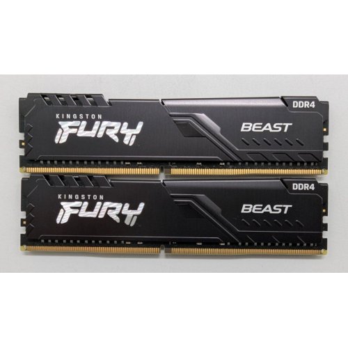 Озп Kingston DDR4 32GB (2x16GB) 3200Mhz FURY Beast Black (KF432C16BB1K2/32) (Відновлено продавцем, 837833) купити в Україні: Київ, Львів, Хмельницький, Тернопіль, Івано-Франківськ | Перевірка сумісності, низька ціна, відгуки, характеристики від TELEMART фото