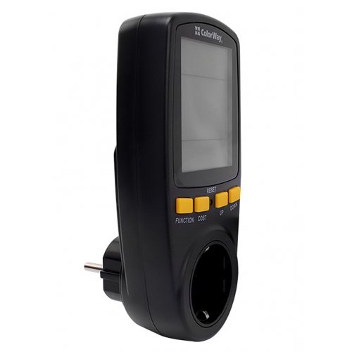 Энергометр цифровой ColorWay Power meter для розетки (CW-VM16-02D) Black купить в Украине: Киев, Днепр, Харьков, Одесса  | Низкая цена, отзывы, характеристики от TELEMART фото