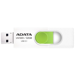 Накопитель A-Data UV320 32GB USB 3.1 White/Green (AUV320-32G-RWHGN)