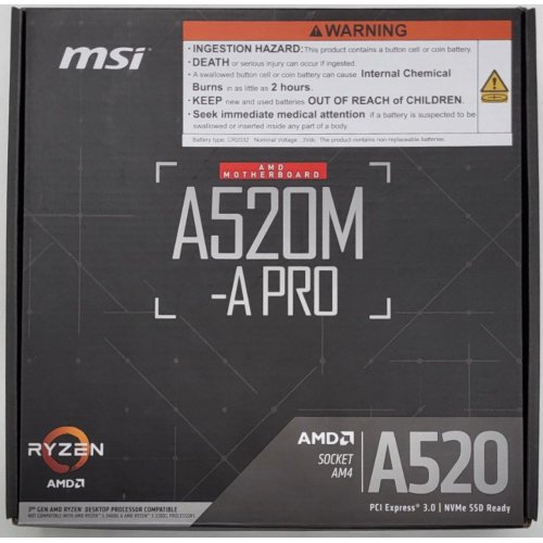 Материнская плата MSI A520M-A PRO (sAM4, AMD A520) (Восстановлено продавцом, 837889) купить в Украине: Киев, Днепр, Харьков, Одесса  | Проверка совместимости, низкая цена, отзывы, характеристики от TELEMART фото