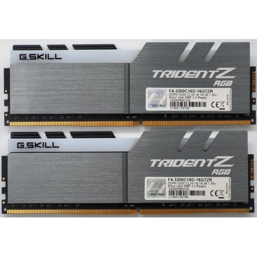 Озп G.Skill DDR4 16GB (2x8GB) 3200Mhz Trident Z RGB (F4-3200C16D-16GTZR) (Відновлено продавцем, 837897) купити в Україні: Київ, Львів, Хмельницький, Тернопіль, Івано-Франківськ | Перевірка сумісності, низька ціна, відгуки, характеристики від TELEMART фото