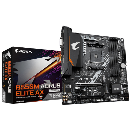 Уцінка материнська плата Gigabyte B550M AORUS ELITE AX (sAM4, AMD B550) (Сліди використання, 837914) купити в Україні: Київ, Львів, Хмельницький, Тернопіль, Івано-Франківськ | Перевірка сумісності, низька ціна, відгуки, характеристики від TELEMART фото