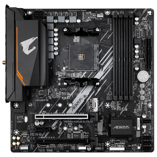 Уцінка материнська плата Gigabyte B550M AORUS ELITE AX (sAM4, AMD B550) (Сліди використання, 837914) купити в Україні: Київ, Львів, Хмельницький, Тернопіль, Івано-Франківськ | Перевірка сумісності, низька ціна, відгуки, характеристики від TELEMART фото
