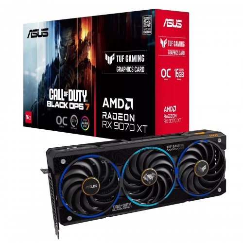 Відеокарта Asus TUF Radeon RX 9070 XT Gaming COD BO7 Special Edition 16384MB (TUF-RX9070XT-O16G-COD-BO7) купити в Україні: Київ, Львів, Хмельницький, Тернопіль, Івано-Франківськ | Перевірка сумісності, низька ціна, відгуки, характеристики від TELEMART фото