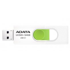 Фото Накопитель A-Data UV320 64GB USB 3.1 White/Green (AUV320-64G-RWHGN)
