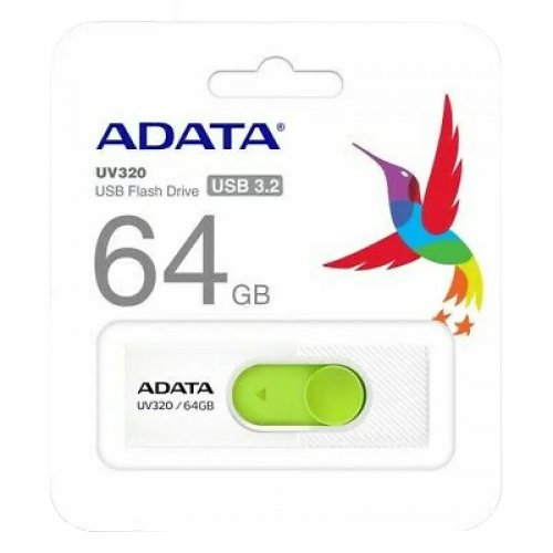 Купить Накопитель A-Data UV320 64GB USB 3.1 White/Green (AUV320-64G-RWHGN) - цена в Харькове, Киеве, Днепре, Одессе
в интернет-магазине Telemart фото