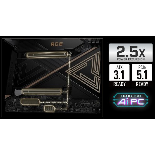 Материнська плата MSI MEG X870E ACE MAX (sAM5, AMD X870E) купити в Україні: Київ, Львів, Хмельницький, Тернопіль, Івано-Франківськ | Перевірка сумісності, низька ціна, відгуки, характеристики від TELEMART фото