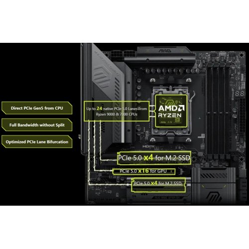 Материнська плата MSI MAG X870E TOMAHAWK MAX WIFI (sAM5, AMD X870E) купити в Україні: Київ, Львів, Хмельницький, Тернопіль, Івано-Франківськ | Перевірка сумісності, низька ціна, відгуки, характеристики від TELEMART фото