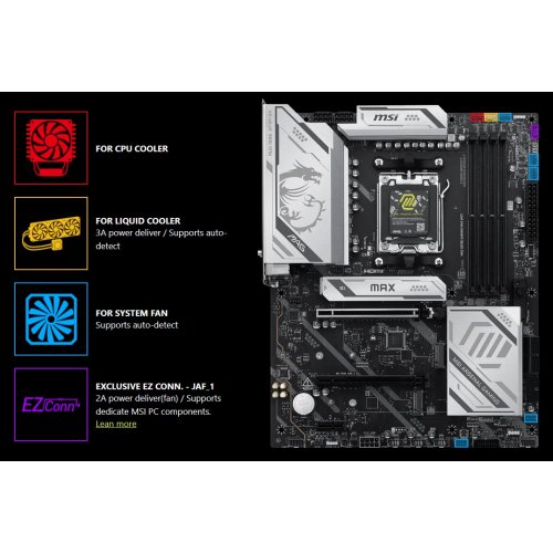 Материнська плата MSI MAG X870E GAMING MAX WIFI (sAM5, AMD X870E) купити в Україні: Київ, Львів, Хмельницький, Тернопіль, Івано-Франківськ | Перевірка сумісності, низька ціна, відгуки, характеристики від TELEMART фото