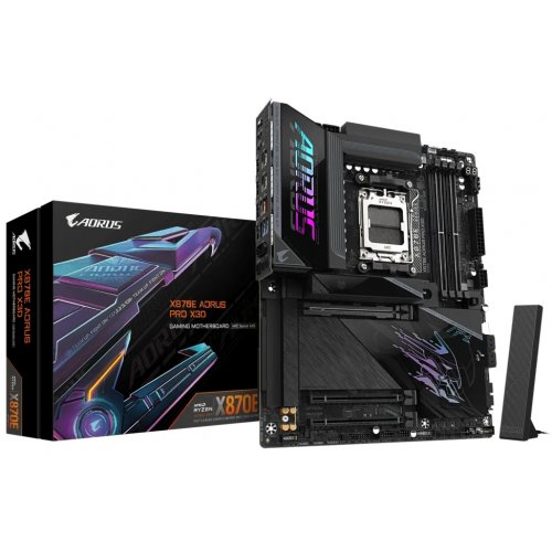 Материнська плата Gigabyte X870E AORUS PRO X3D (sAM5, AMD X870E) купити в Україні: Київ, Львів, Хмельницький, Тернопіль, Івано-Франківськ | Перевірка сумісності, низька ціна, відгуки, характеристики від TELEMART фото
