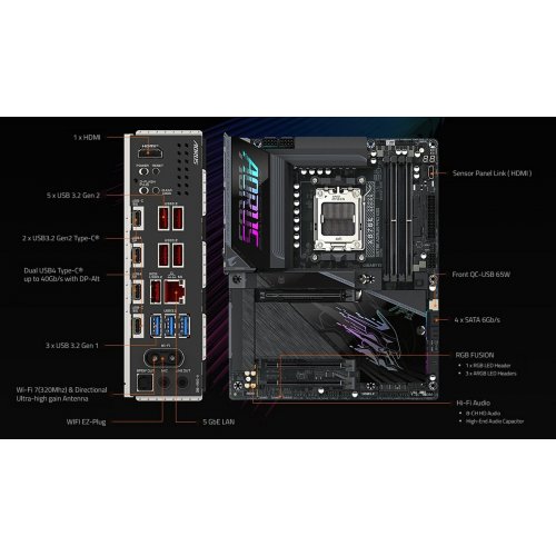 Материнська плата Gigabyte X870E AORUS PRO X3D (sAM5, AMD X870E) купити в Україні: Київ, Львів, Хмельницький, Тернопіль, Івано-Франківськ | Перевірка сумісності, низька ціна, відгуки, характеристики від TELEMART фото