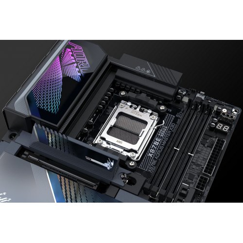 Материнська плата Gigabyte X870E AORUS MASTER X3D (sAM5, AMD X870E) купити в Україні: Київ, Львів, Хмельницький, Тернопіль, Івано-Франківськ | Перевірка сумісності, низька ціна, відгуки, характеристики від TELEMART фото