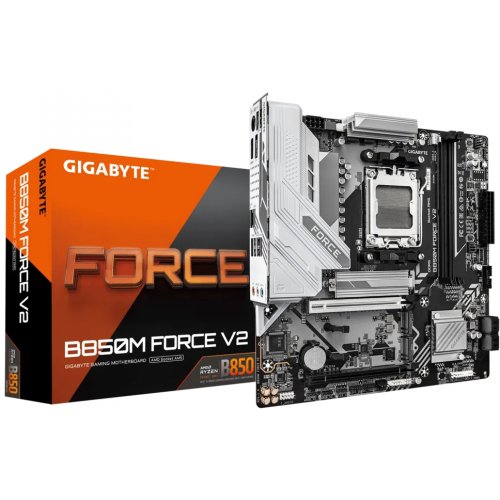 Материнська плата Gigabyte B850M FORCE V2 (sAM5, AMD B850) купити в Україні: Київ, Львів, Хмельницький, Тернопіль, Івано-Франківськ | Перевірка сумісності, низька ціна, відгуки, характеристики від TELEMART фото