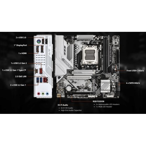 Материнська плата Gigabyte B850M FORCE V2 (sAM5, AMD B850) купити в Україні: Київ, Львів, Хмельницький, Тернопіль, Івано-Франківськ | Перевірка сумісності, низька ціна, відгуки, характеристики від TELEMART фото