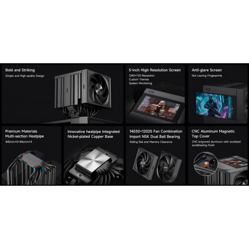 Кулер PCCooler RZ820 Display Black купить в Украине: Киев, Днепр, Харьков, Одесса  | Проверка совместимости, низкая цена, отзывы, характеристики от TELEMART фото