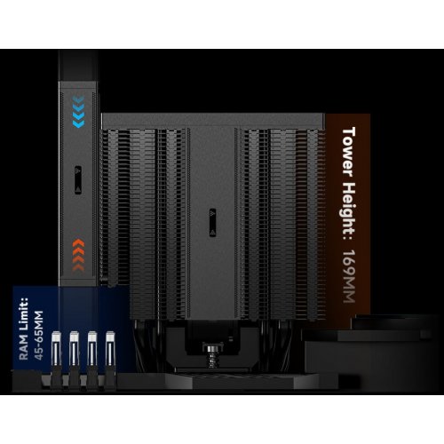 Кулер PCCooler RZ820 Display Black купить в Украине: Киев, Днепр, Харьков, Одесса  | Проверка совместимости, низкая цена, отзывы, характеристики от TELEMART фото