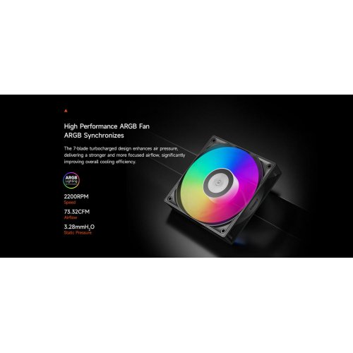 Кулер PCCooler RT720 TC ARGB Black купить в Украине: Киев, Днепр, Харьков, Одесса  | Проверка совместимости, низкая цена, отзывы, характеристики от TELEMART фото