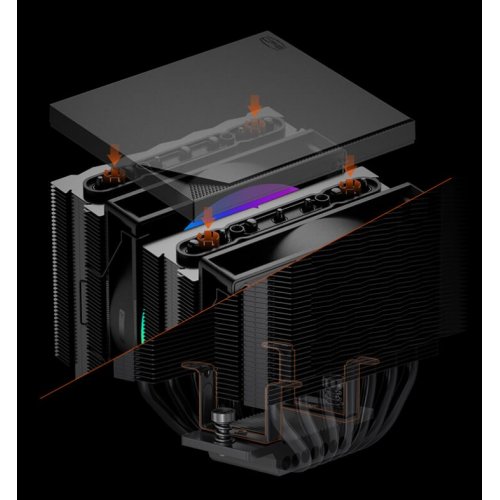 Кулер PCCooler RT720 TC ARGB Black купить в Украине: Киев, Днепр, Харьков, Одесса  | Проверка совместимости, низкая цена, отзывы, характеристики от TELEMART фото