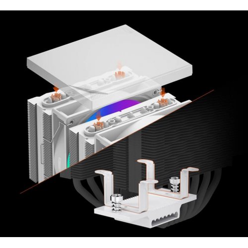 Кулер PCCooler RT720 TC ARGB White купить в Украине: Киев, Днепр, Харьков, Одесса  | Проверка совместимости, низкая цена, отзывы, характеристики от TELEMART фото