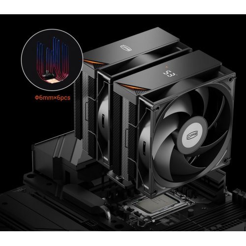 Кулер PCCooler RT620 Pro Digital Black купить в Украине: Киев, Днепр, Харьков, Одесса  | Проверка совместимости, низкая цена, отзывы, характеристики от TELEMART фото