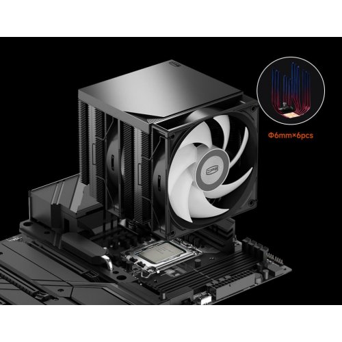 Кулер PCCooler RT620 Pro TC ARGB Black купить в Украине: Киев, Днепр, Харьков, Одесса  | Проверка совместимости, низкая цена, отзывы, характеристики от TELEMART фото