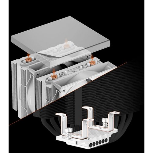 Кулер PCCooler RT620 Pro TC ARGB White купить в Украине: Киев, Днепр, Харьков, Одесса  | Проверка совместимости, низкая цена, отзывы, характеристики от TELEMART фото