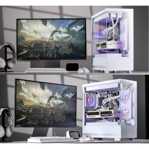 Корпус PCCooler C3 Q500 Tempered Glass без БП White купить в Украине: Киев, Днепр, Харьков, Одесса  | Проверка совместимости, низкая цена, отзывы, характеристики от TELEMART фото