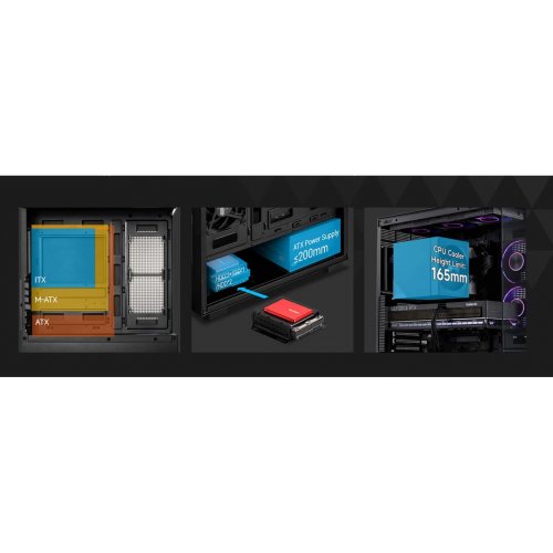 Корпус PCCooler C3 Q500 Tempered Glass без БП White купить в Украине: Киев, Днепр, Харьков, Одесса  | Проверка совместимости, низкая цена, отзывы, характеристики от TELEMART фото