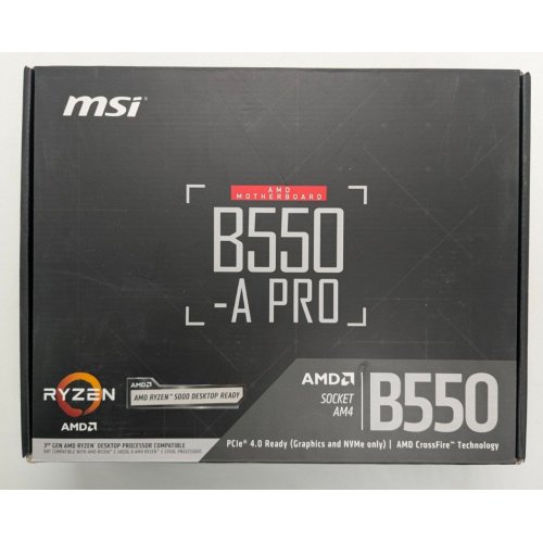 Материнская плата MSI B550-A PRO (sAM4, AMD B550) (Восстановлено продавцом, 838207) купить в Украине: Киев, Днепр, Харьков, Одесса  | Проверка совместимости, низкая цена, отзывы, характеристики от TELEMART фото