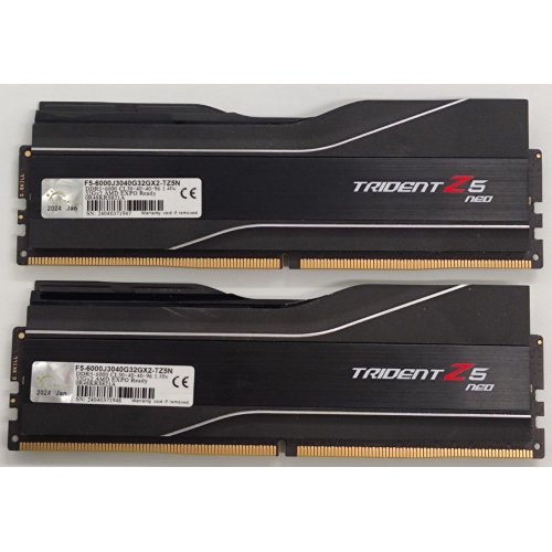Озу G.Skill DDR5 64GB (2x32GB) 6000Mhz Trident Z5 Neo (F5-6000J3040G32GX2-TZ5N) (Восстановлено продавцом, 838232) купить в Украине: Киев, Днепр, Харьков, Одесса  | Проверка совместимости, низкая цена, отзывы, характеристики от TELEMART фото