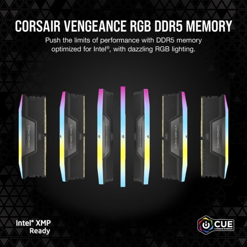 ОЗУ Corsair DDR5 32GB (2x16GB) 6000Mhz Vengeance RGB Black (CMH32GX5M2B6000Z30K) купить в Украине: Киев, Днепр, Харьков, Одесса  | Проверка совместимости, низкая цена, отзывы, характеристики от TELEMART фото