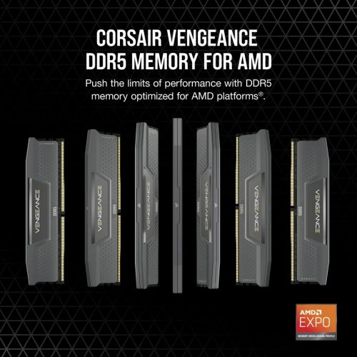 ОЗУ Corsair DDR5 64GB (2x32GB) 6000Mhz Vengeance Grey (CMK64GX5M2B6000Z30) купить в Украине: Киев, Днепр, Харьков, Одесса  | Проверка совместимости, низкая цена, отзывы, характеристики от TELEMART фото
