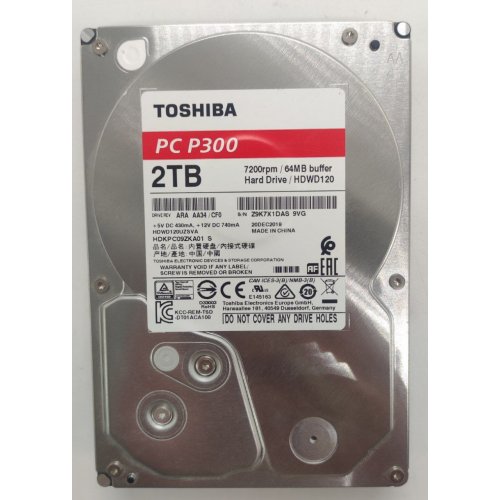 Жесткий диск Toshiba P300 2TB 256MB 7200RPM 3.5'' (HDWD320UZSVA) Bulk (Восстановлено продавцом, 838332) купить в Украине: Киев, Днепр, Харьков, Одесса  | Проверка совместимости, низкая цена, отзывы, характеристики от TELEMART фото