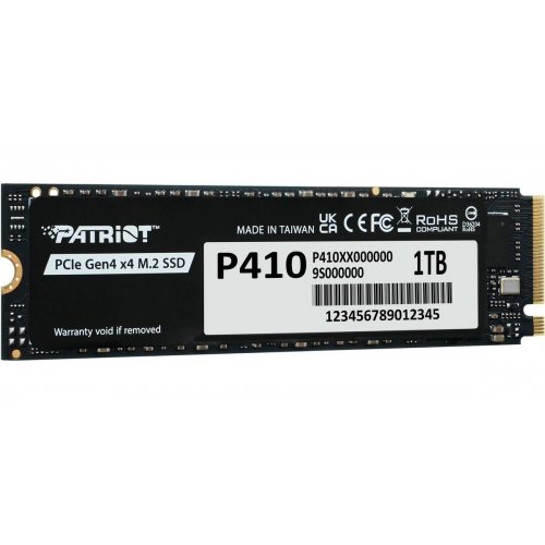 SSD-диск Patriot P410 1TB M.2 (2280 PCI-E) NVMe x4 (P410P1TBM28H) купить в Украине: Киев, Днепр, Харьков, Одесса  | Проверка совместимости, низкая цена, отзывы, характеристики от TELEMART фото
