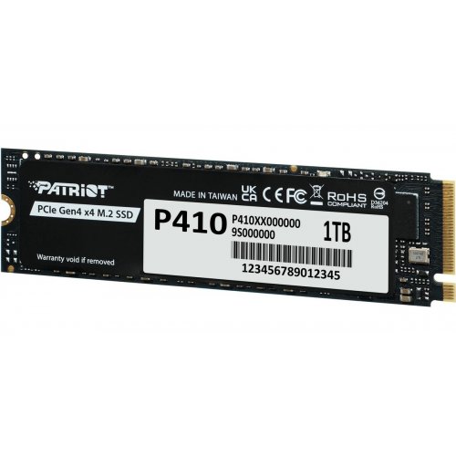 SSD-диск Patriot P410 1TB M.2 (2280 PCI-E) NVMe x4 (P410P1TBM28H) купить в Украине: Киев, Днепр, Харьков, Одесса  | Проверка совместимости, низкая цена, отзывы, характеристики от TELEMART фото