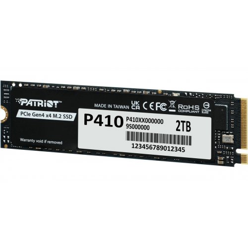 SSD-диск Patriot P410 2TB M.2 (2280 PCI-E) NVMe x4 (P410P2TBM28H) купить в Украине: Киев, Днепр, Харьков, Одесса  | Проверка совместимости, низкая цена, отзывы, характеристики от TELEMART фото