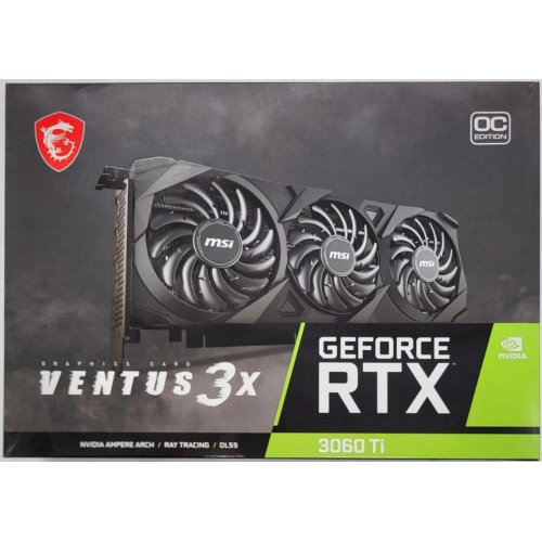 Видеокарта MSI GeForce RTX 3060 Ti VENTUS 3X OC 8192MB (RTX 3060 Ti VENTUS 3X 8G OC) LHR (Восстановлено продавцом, 838360) купить в Украине: Киев, Днепр, Харьков, Одесса  | Проверка совместимости, низкая цена, отзывы, характеристики от TELEMART фото