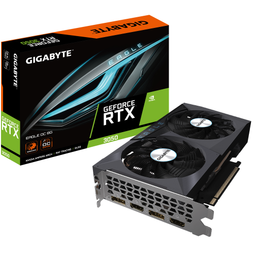 Відеокарта Gigabyte GeForce RTX 3050 EAGLE OC 8192MB (GV-N3050EAGLE OC-8GD) (Відновлено продавцем, 838371) купити в Україні: Київ, Львів, Хмельницький, Тернопіль, Івано-Франківськ | Перевірка сумісності, низька ціна, відгуки, характеристики від TELEMART фото