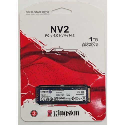 Ssd-диск Kingston NV2 3D NAND 1TB M.2 (2280 PCI-E) NVMe x4 (SNV2S/1000G) (Восстановлено продавцом, 838613) купить в Украине: Киев, Днепр, Харьков, Одесса  | Проверка совместимости, низкая цена, отзывы, характеристики от TELEMART фото