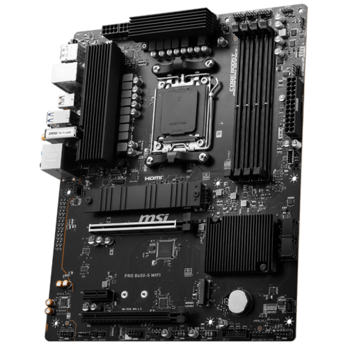 Уценка материнская плата MSI PRO B650-S WIFI (sAM5, AMD B650) (Следы использования, 838648) купить в Украине: Киев, Днепр, Харьков, Одесса  | Проверка совместимости, низкая цена, отзывы, характеристики от TELEMART фото