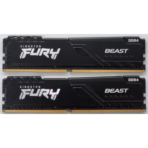 Озп Kingston DDR4 16GB (2x8GB) 3200Mhz FURY Beast Black (KF432C16BBK2/16) (Відновлено продавцем, 838668) купити в Україні: Київ, Львів, Хмельницький, Тернопіль, Івано-Франківськ | Перевірка сумісності, низька ціна, відгуки, характеристики від TELEMART фото