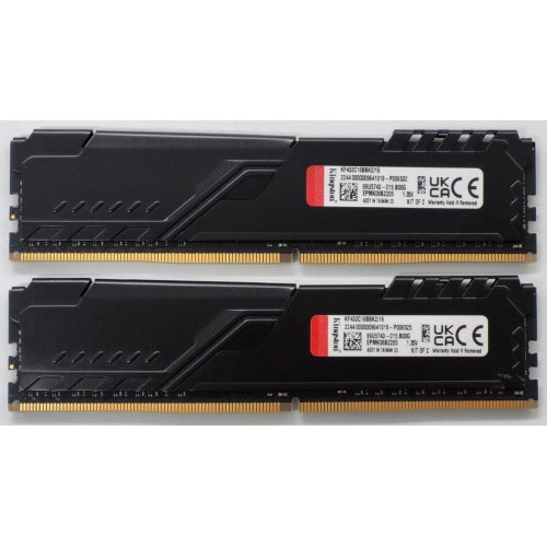 Озп Kingston DDR4 16GB (2x8GB) 3200Mhz FURY Beast Black (KF432C16BBK2/16) (Відновлено продавцем, 838668) купити в Україні: Київ, Львів, Хмельницький, Тернопіль, Івано-Франківськ | Перевірка сумісності, низька ціна, відгуки, характеристики від TELEMART фото