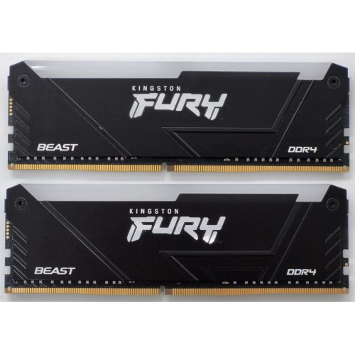 Озу Kingston DDR4 16GB (2x8GB) 3200Mhz FURY Beast RGB Black (KF432C16BB2AK2/16) (Восстановлено продавцом, 838674) купить в Украине: Киев, Днепр, Харьков, Одесса  | Проверка совместимости, низкая цена, отзывы, характеристики от TELEMART фото
