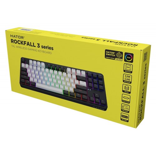 Уценка клавиатура HATOR Rockfall 3 TKL Aurum Orange Linear Rev.2.0 Wireless (HTK850UA) Black (Следы использования, 838704) купить в Украине: Киев, Днепр, Харьков, Одесса  | Низкая цена, отзывы, характеристики от TELEMART фото